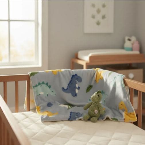 Cobertor Manta Bebe Estampado Neutro Não Alérgico Etruria Babyssauro