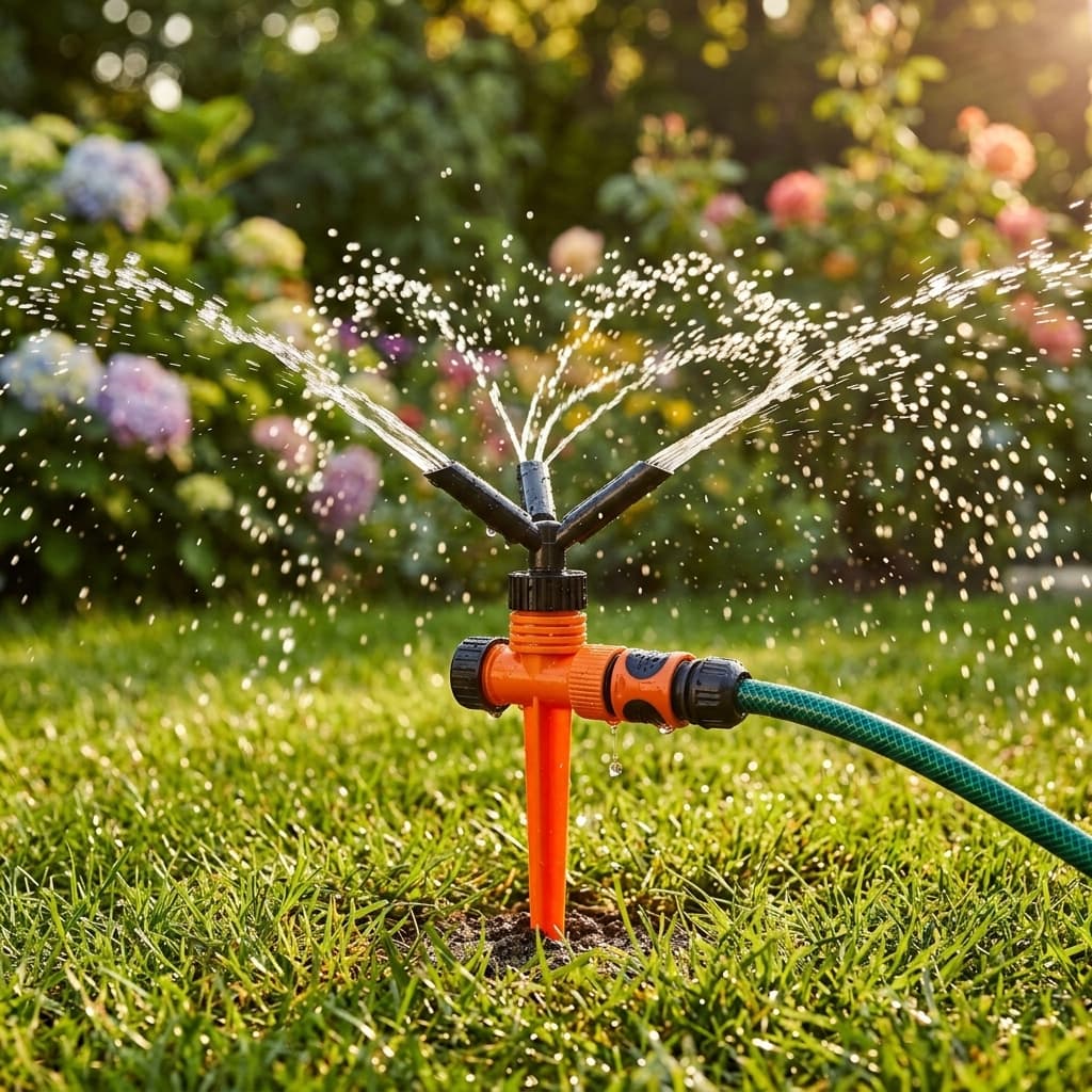 Irrigador de Jardim Giratório com 3 Jatos para Regar Hortas Gramados Plantações