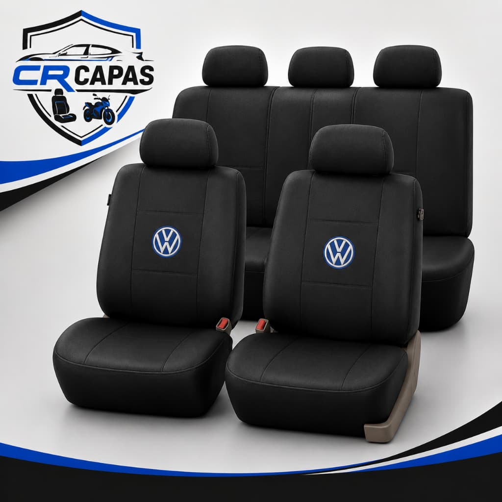 Capa Banco Carro Couro Sintético Volkswagen Gol Fox Voyage Saveiro Golf Polo