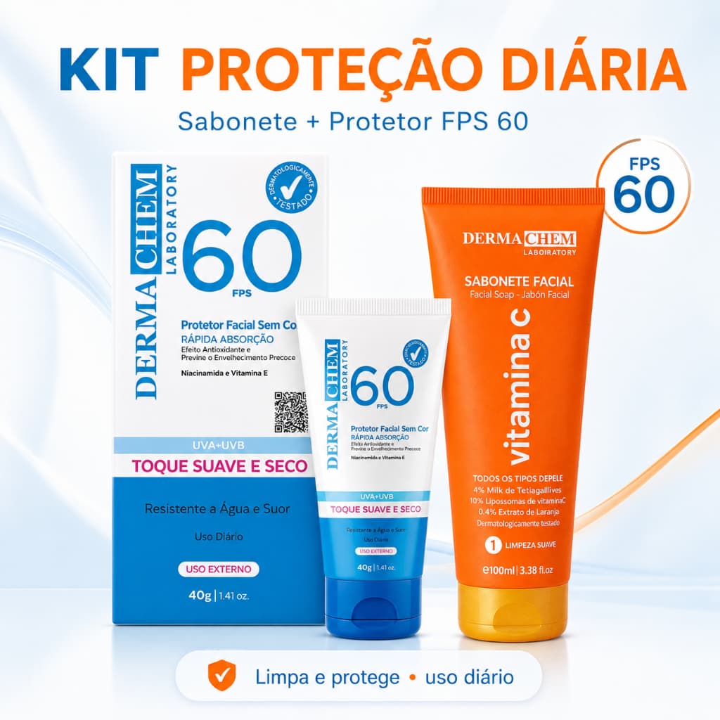 Kit Proteção Diária Dermachem Sabonete Facial 100ml + Protetor Solar FPS 60 40g