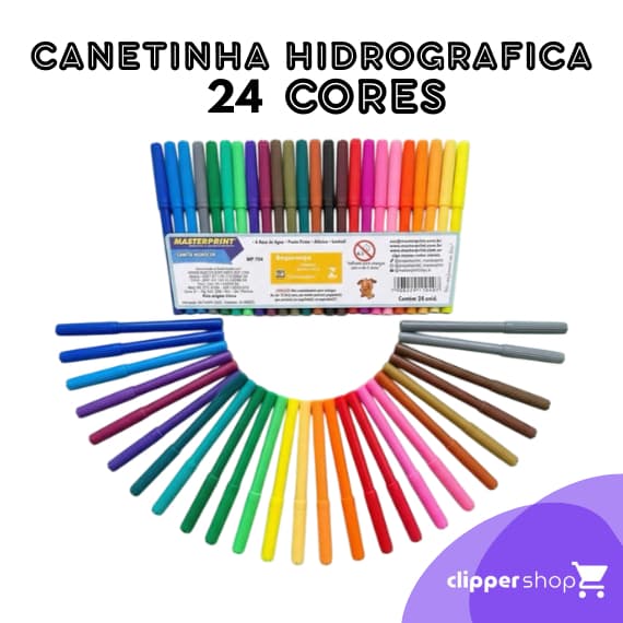 CANETINHA HIDROGRAFICA 24 CORES MASTERPRINT