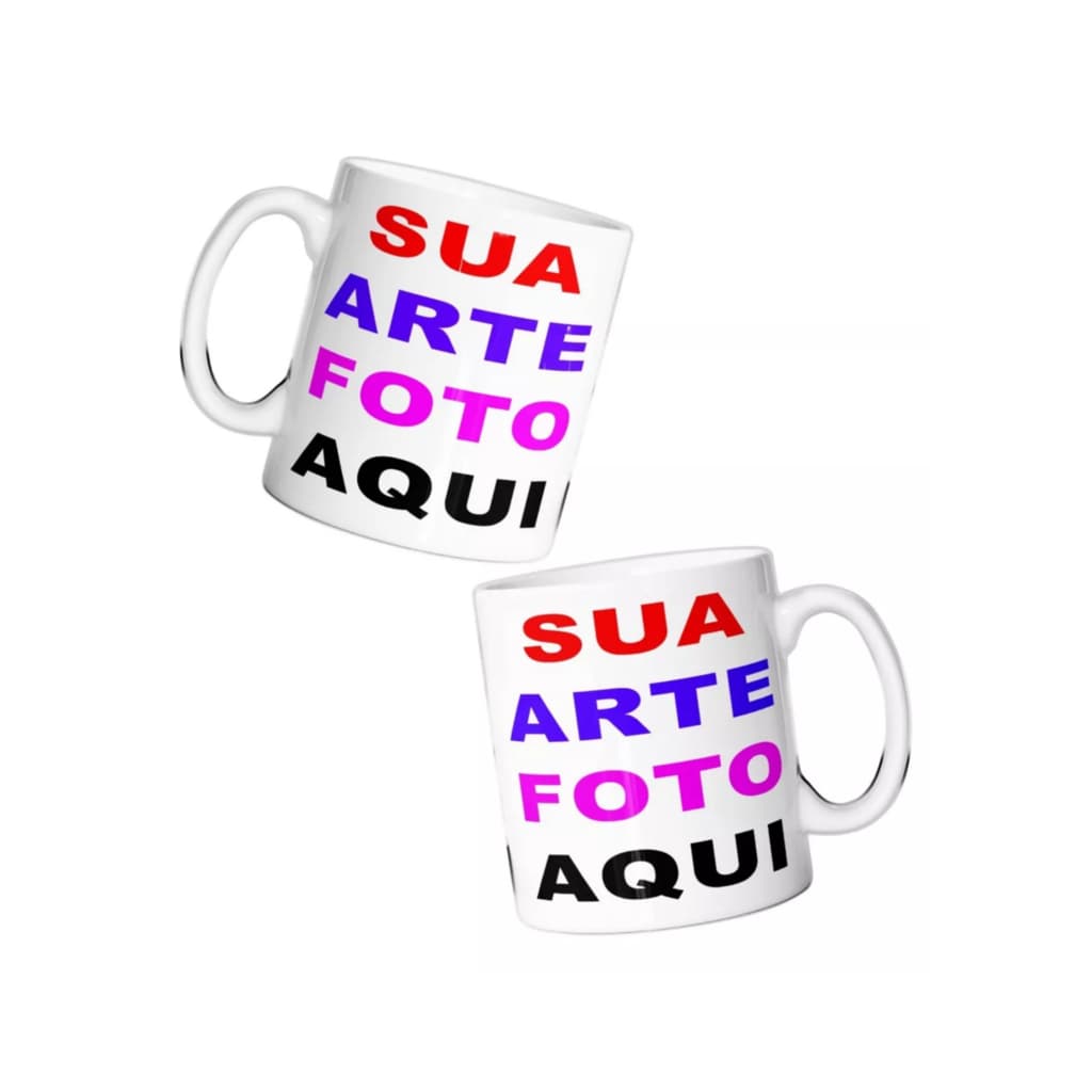 Caneca Personalizada Porcelana com a sua arte, personalize com fotos, frases, desenhos 325ml