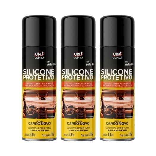 Silicone Spray Para Borrachas De Portas E Canaletas - Carro Novo - 3 UNIDADES