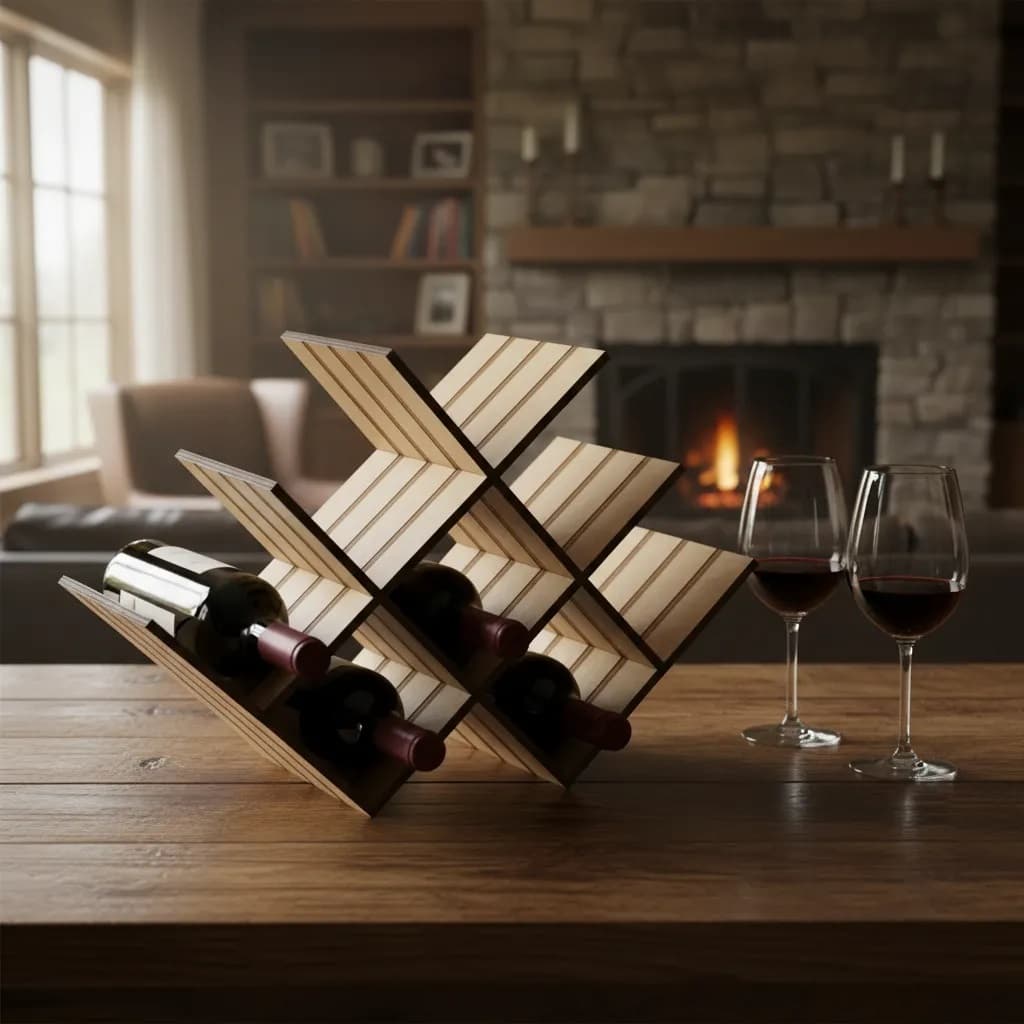 Adega Rack Mini Porta Vinho Em Mdf 8 Garrafas De Vinho 0920