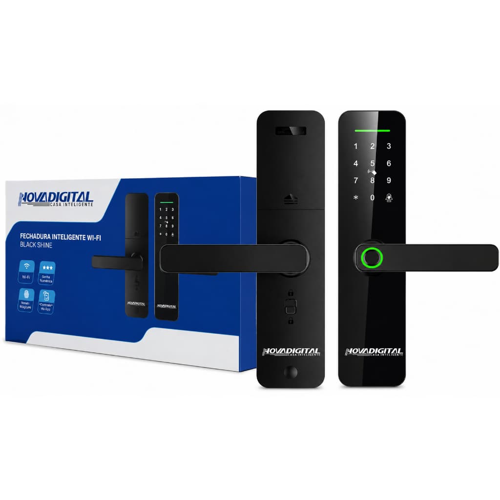 Fechadura Digital Inteligente Wi-Fi NovaDigital com Biometria e App Origial
