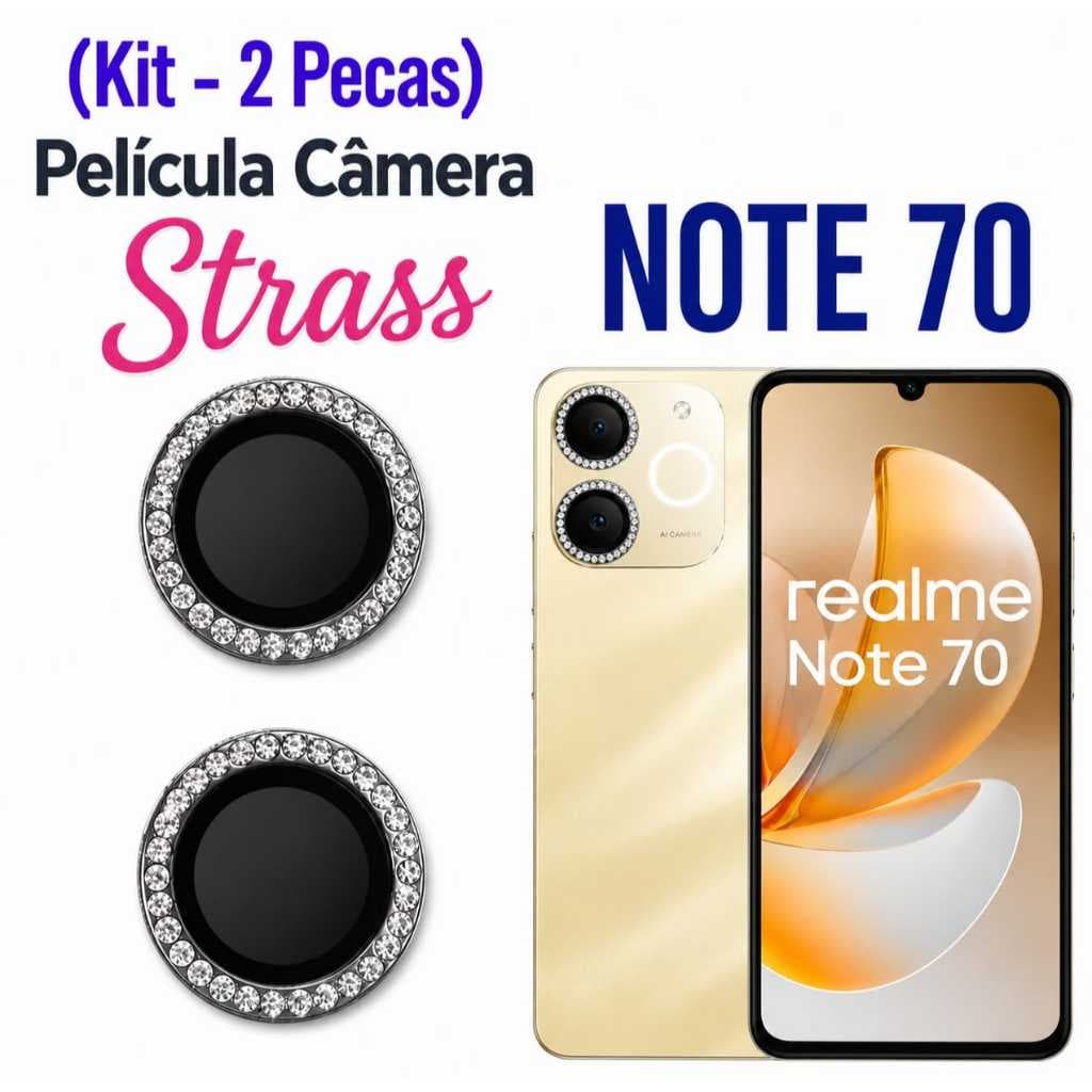 Película Protetor Da Câmera Strass Brilho Para Realme Note 70