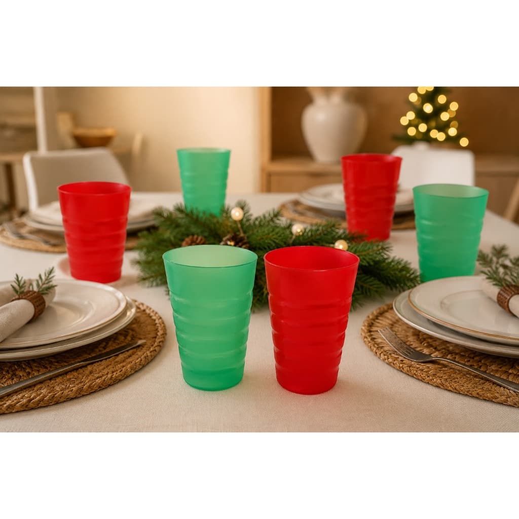 Kit 6 Copos Summer NATAL e CORES com 6 unidades 400ml BPA Free Do Freezer ao Microondas