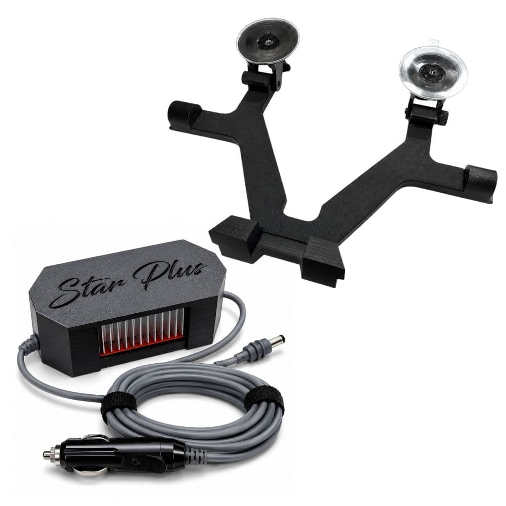 Kit Completo Suporte Com Duas Ventosa Anti Multa + Conversor Estabilizador De Energia Starlink Mini