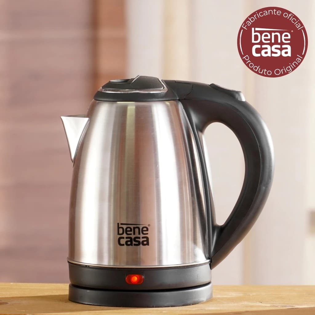 Chaleira Jarra Elétrica Inox 1,8 Litros com Bico e Tampa - Rápida - 110v - ORIGINAL BENE CASA