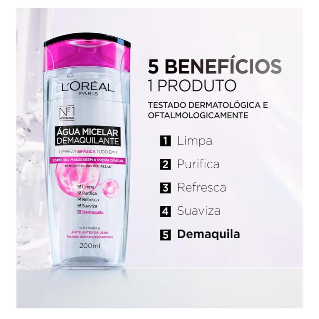 Kit Limpeza L'Oréal - Água Micelar Bifásica Dermo Expertise 200ml