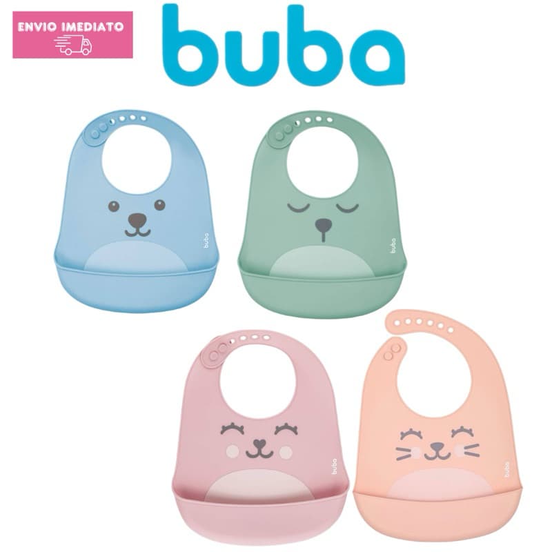 Buba Babador de Silicone Pega Migalhas com Bolso Impermeável Gumy Diversas Cores