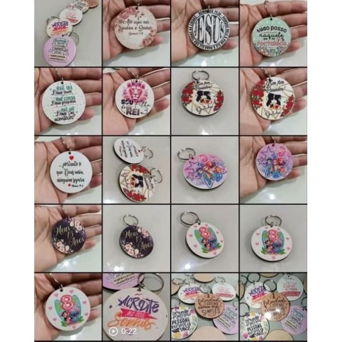 12 Chaveiros MDF + Personalização para empresa, Brindes e Lembrancinhas com sua ART e logomarca
