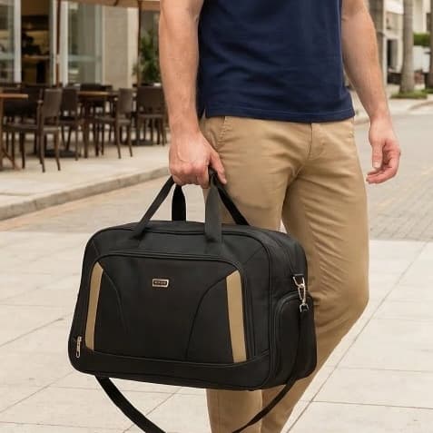 Bolsa de Viagem Masculina Layton Vivian 806 Grande 55x36x22 cm Mala de Mão para Roupas e Viagens