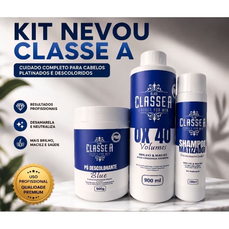 Kit Nevou Classe A Profissional | Descoloração Masculina Barbearia