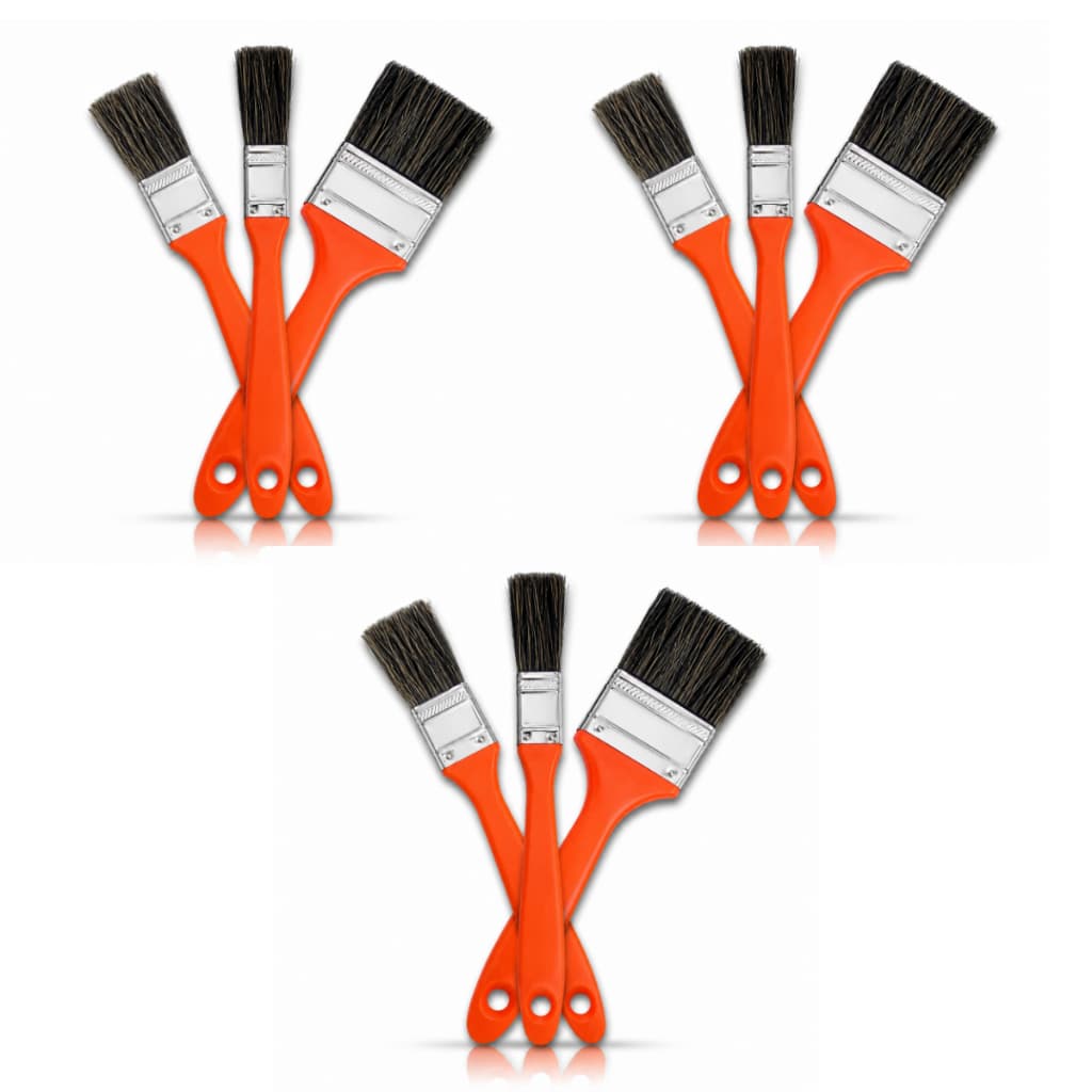 Kit 6 Pincéis Trincha Cabo De Plástico Reforçado Resistente Jogo De Pintura - 3 Tamanhos Acabamento Profissional