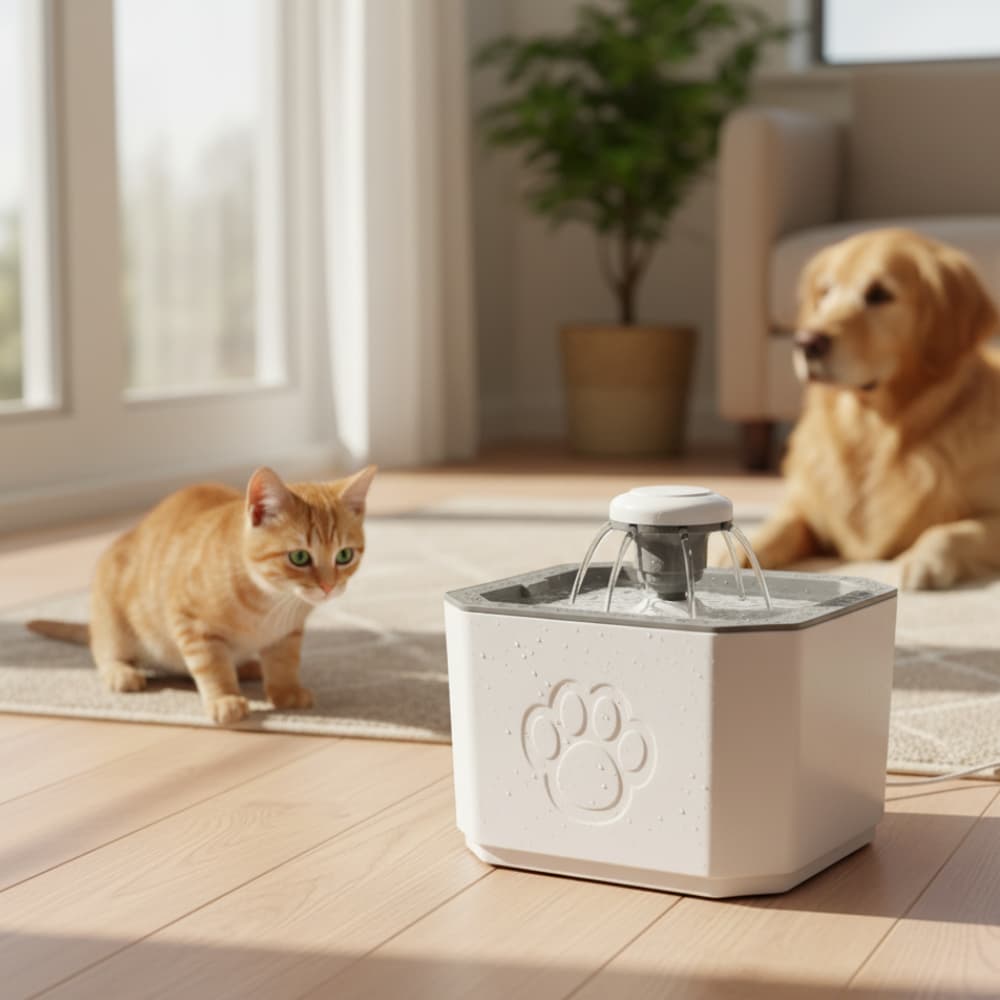 Bebedouro Fonte Automática Pets 2,5 Litros Filtro Tripla Ação 3 Modos De Saída Água Animal Estimação Cães Gatos Cachorro
