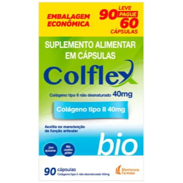 Colflex Bio Colágeno Tipo II Não Hidrolisado 40MG - 90 Cápsulas