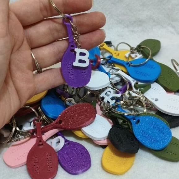 Chaveiro mini raquete Beach tênis personalizado impressão 3D
