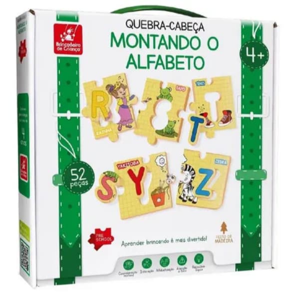 Quebra Cabeça Educativo Montando o Alfabeto Brincadeira de Criança