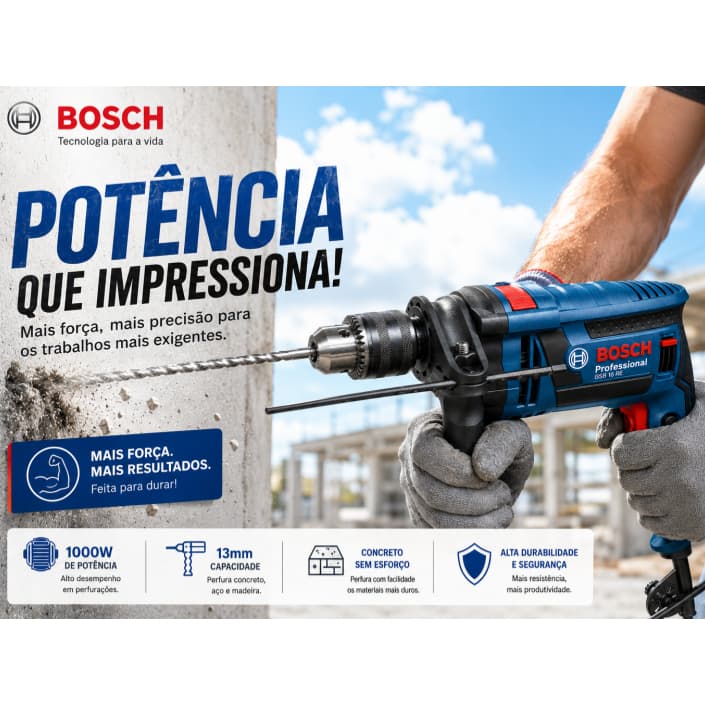 Furadeira Parafusadeira bosch  220V furadeira de impacto 127V Auto Reverso de Impacto Profissional