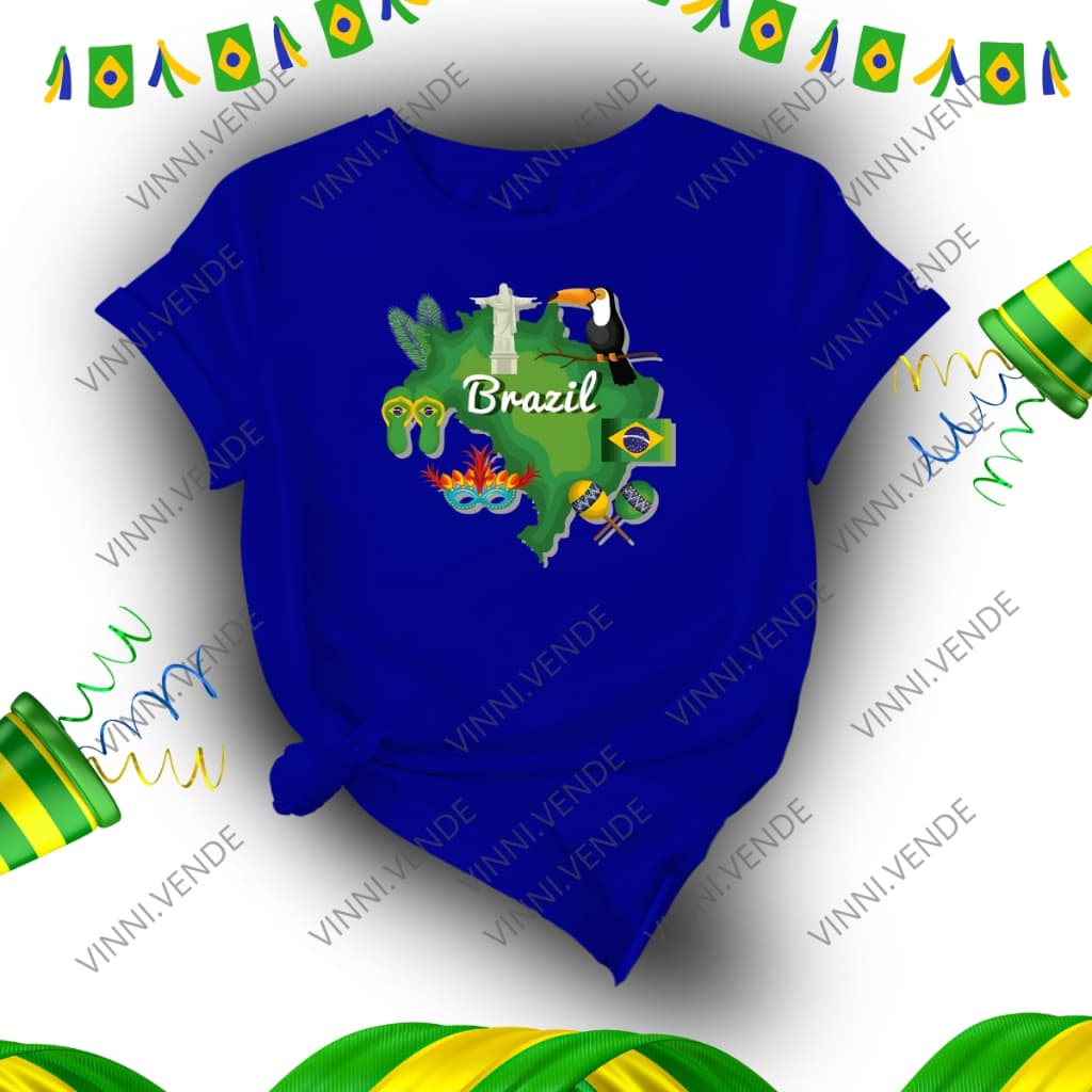 Camiseta Brazil Paisagens Unissex Adulto Infantil Kids Blusa 100% Algodão Envio Rápido Lançamento Copa do Mundo Brasil