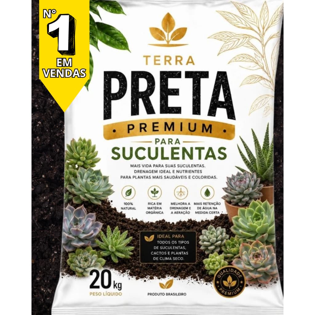 Terra Vegetal Orgânica Adubada para todos os tipos de suculentas