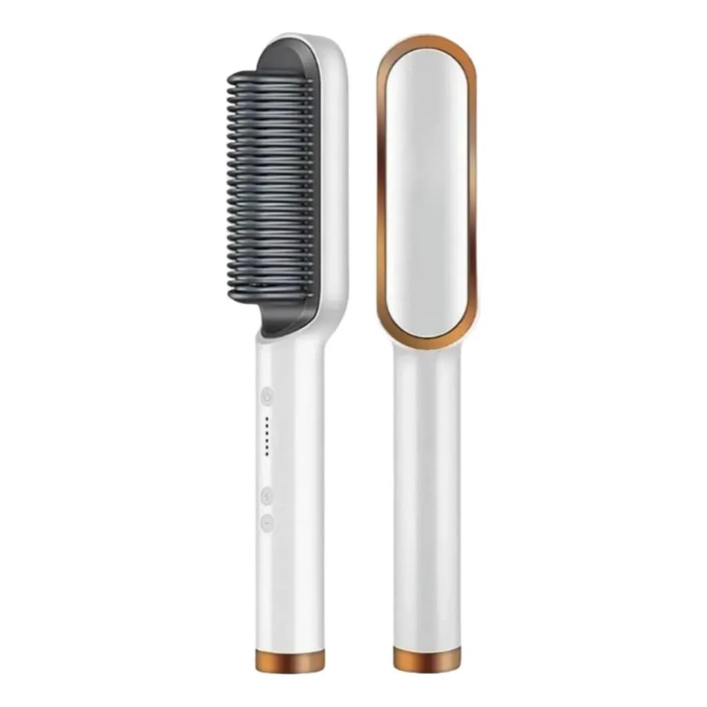 Escova Pente Alisadora Elétrica 45W Bivolt com Tecnologia Iônica para Todos os Tipos de Cabelo