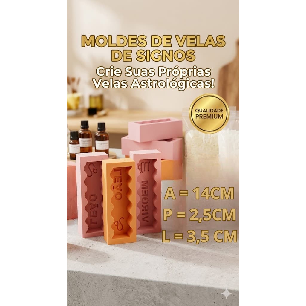 Forma de Silicone Signos para velas, sabão e artesanato