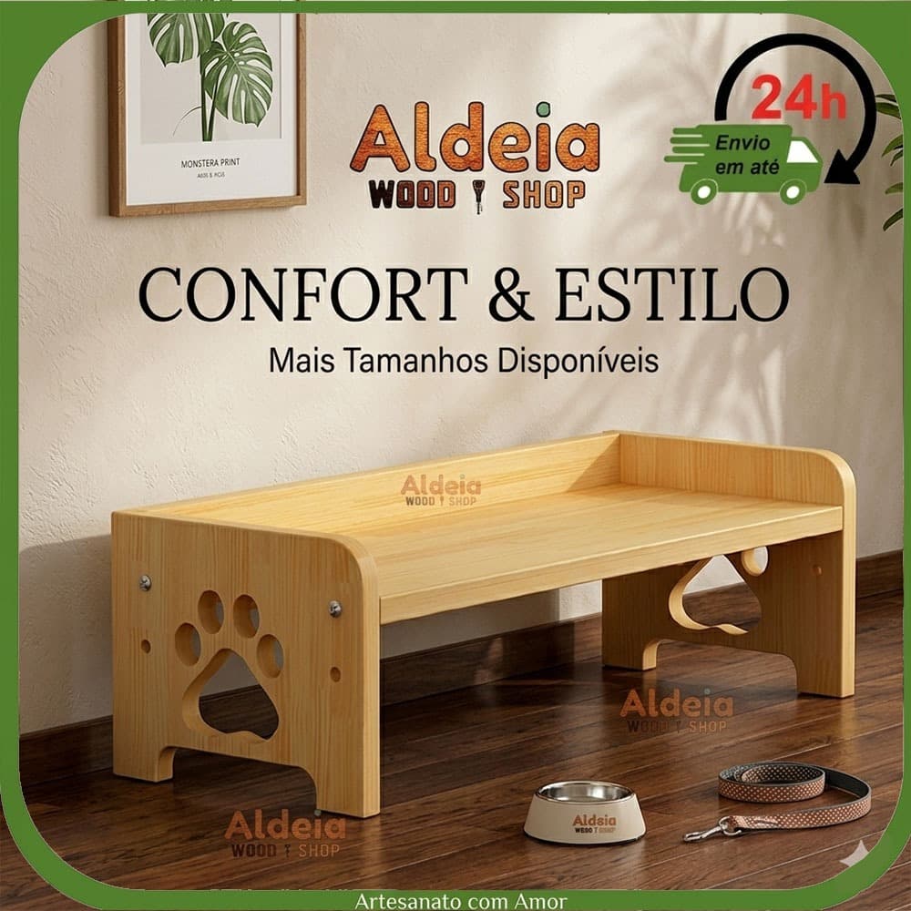 Comedouro e Bebedouro Duplo Elevado Ergonômico Pet Bebedouro Cachorro Gato Cães