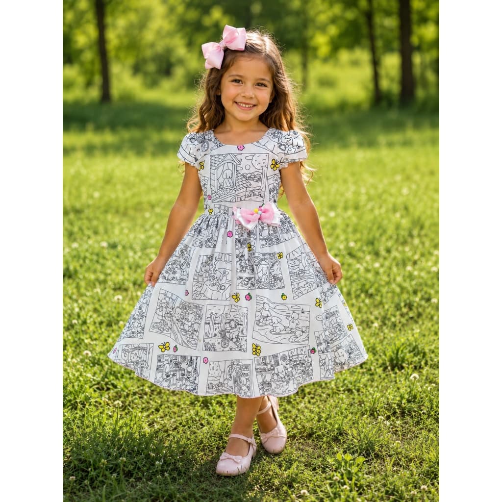 Vestido Bobie Goods Pinte e Lave para Colorir Menina de 4 a 12 Anos