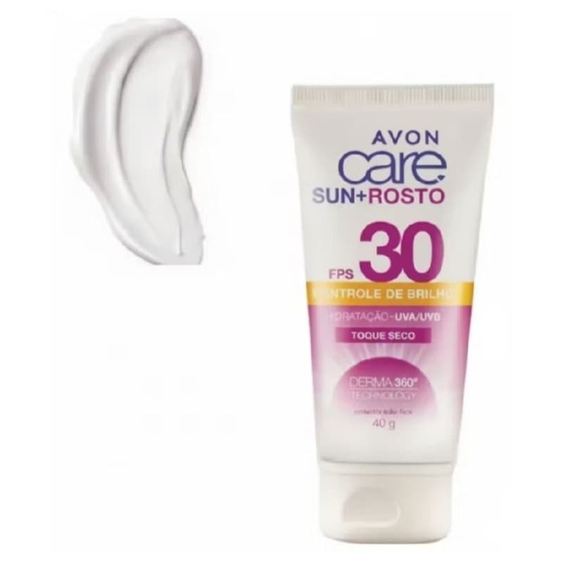 Protetor Solar Facial Avon Care Sun+ FPS 30 Controle de Brilho Toque Seco Acabamento Matte Resistente a Água 40g