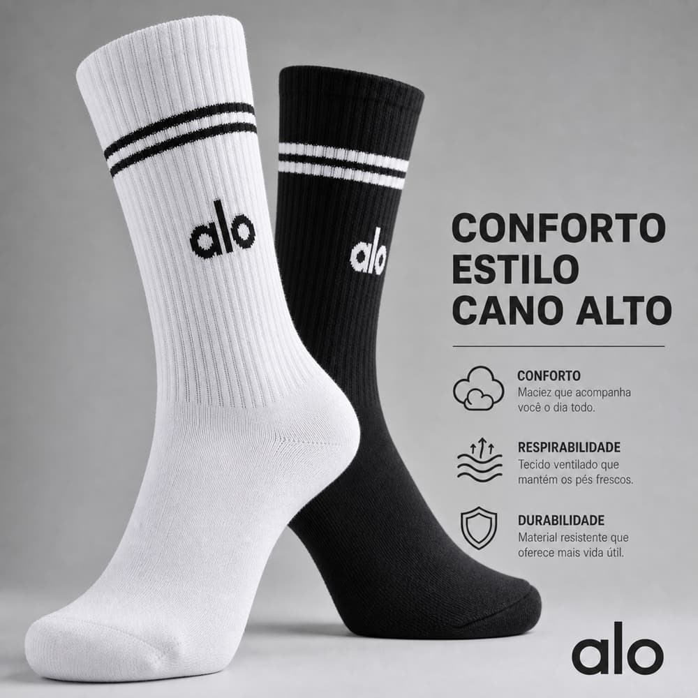 Kit 8 Pares Meia Cano Alto Academia Esportiva Treino