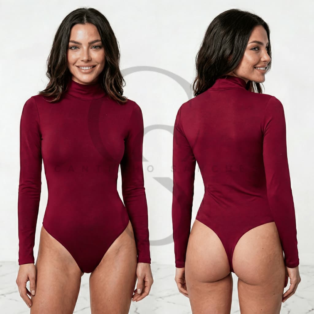 Body Suplex Manga Longa Feminino Gola Alta Cacharrel Segunda pele