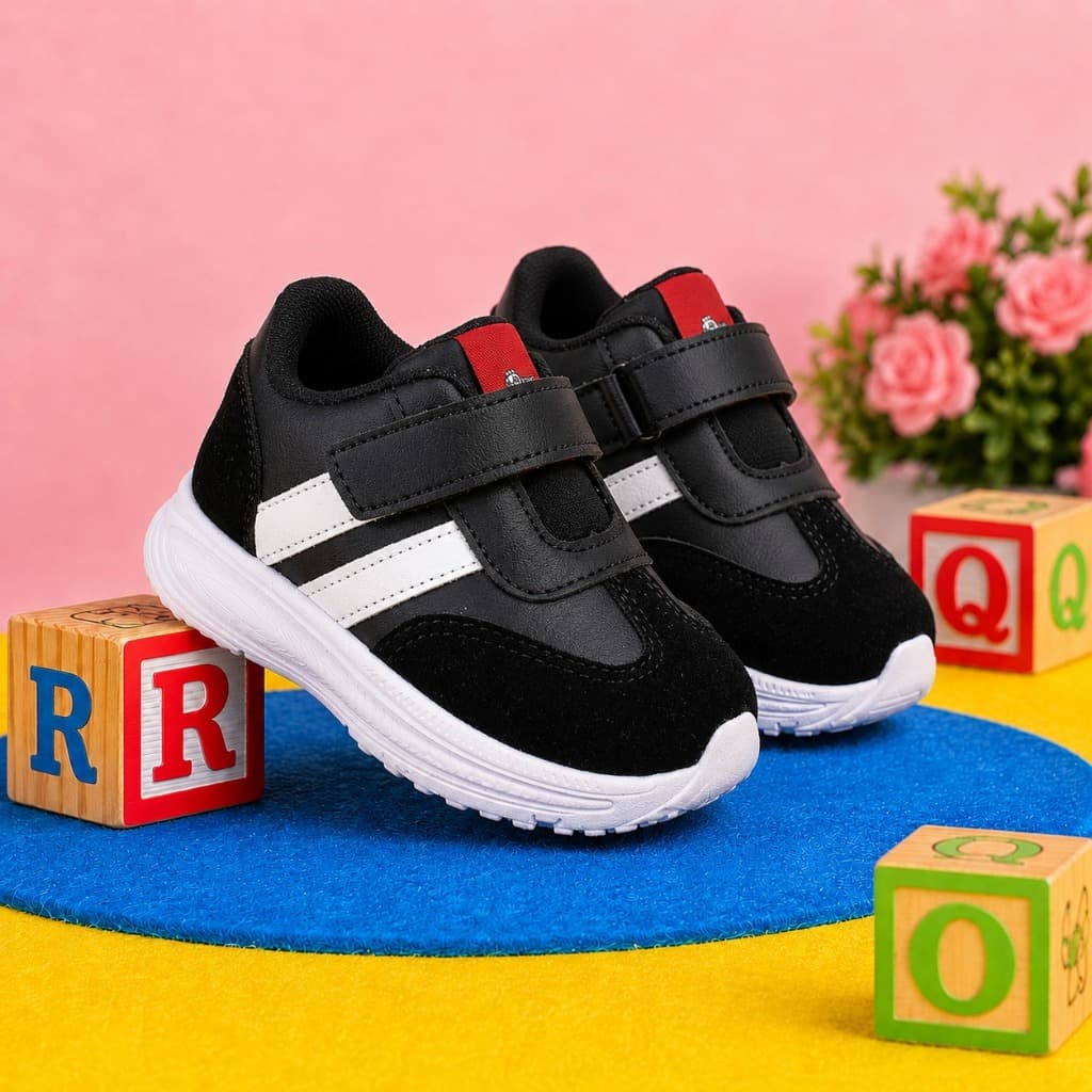 Tênis Infantil Masculino Esportivo Preto Solado Macio