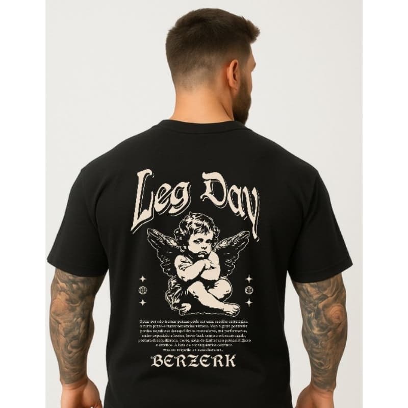 Camiseta Berzerk Leg Day - Humor Academia Streetwear