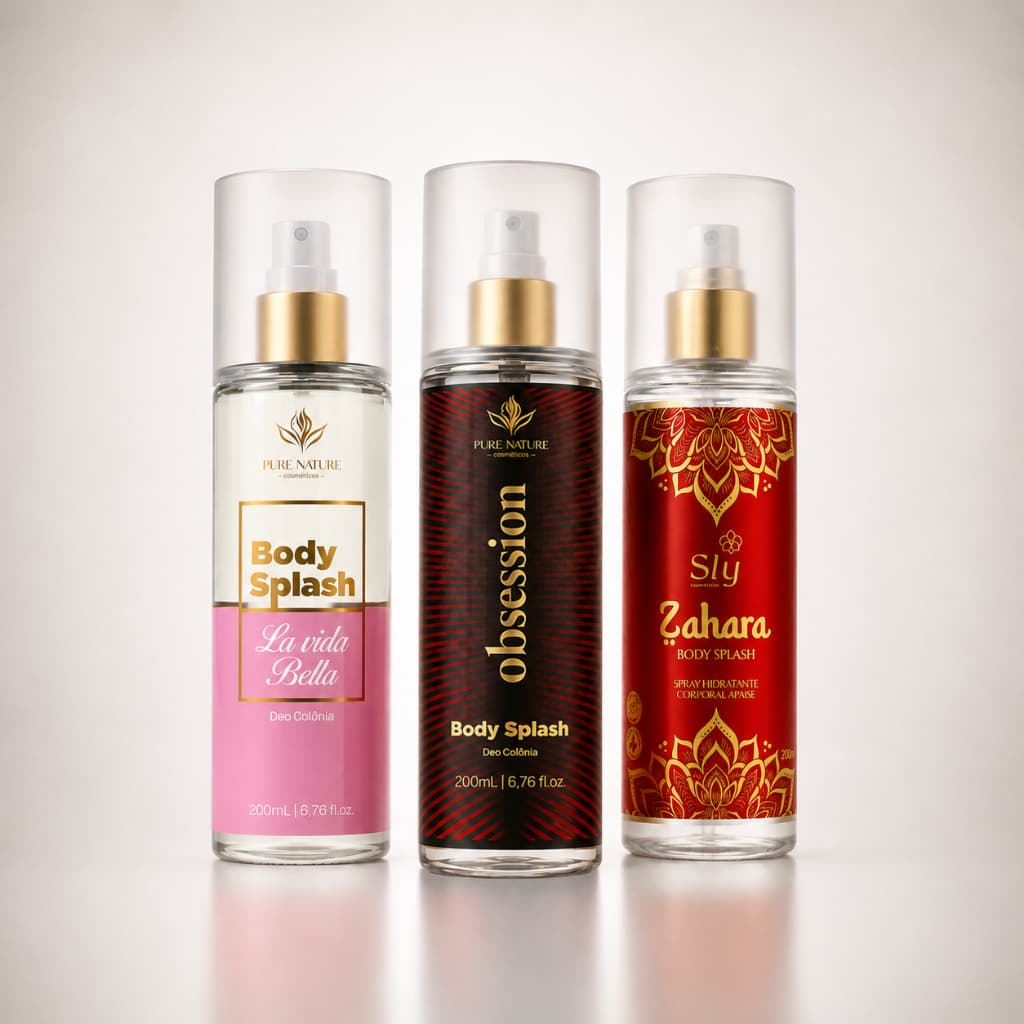 Kit 3 Body Splashs Femininos 200ml De Longa Duração Inspiração Árabe WPink Importados Pure Nature
