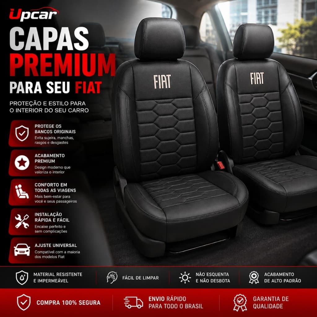 Capa De Couro Original FIAT Assento De Banco Strada Automotivo Impermeavel Para Carro Universal