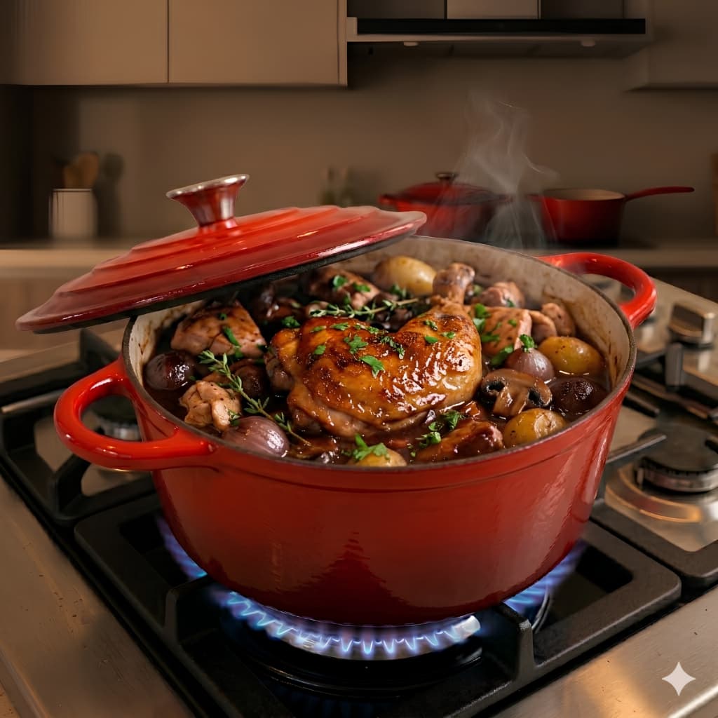 Panela Antiaderente Grande Esmaltada Caçarola Ferro Fundido Estilo Creuset Inmetro Chama Indução
