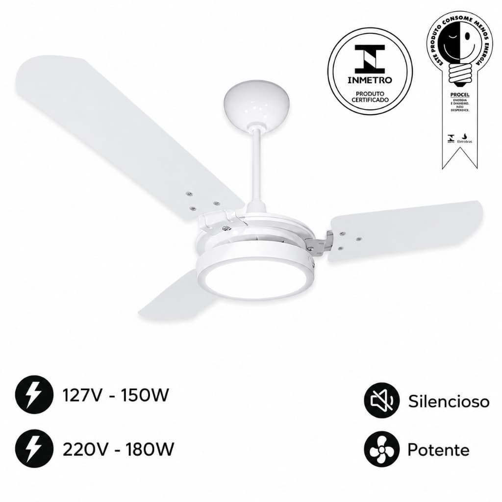 Ventilador De Teto Ventex Valen Led 18w Silencioso E Potente Para Sala Quarto 127v 220v