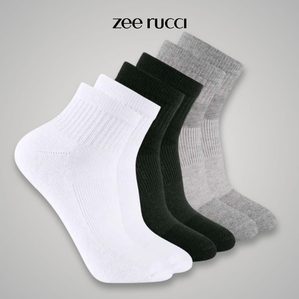 Kit 6 Pares Meia Cano Curto Algodão Unissex Zee Rucci Confortável Respirável