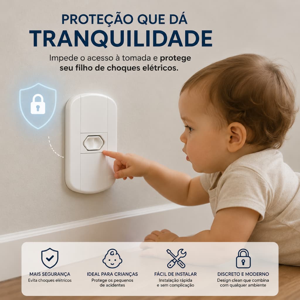 Protetor de Tomada Kit Segurança Infantil Anti Choque kit 10/20/30 Bebê Crianças Envio Rápido