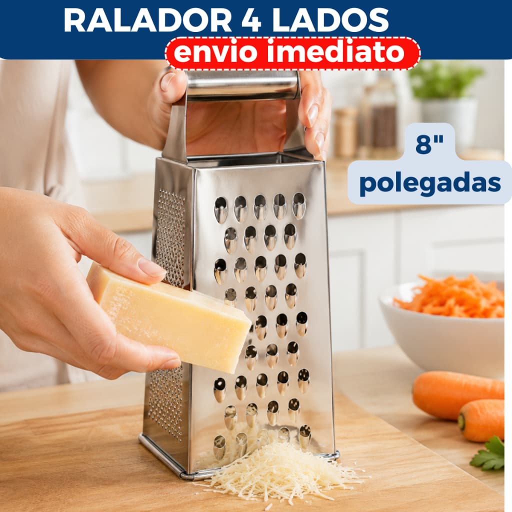 Ralador 4 Faces Em Aço Inox Original Line Para Cozinha 8" Para Legumes e Queijos