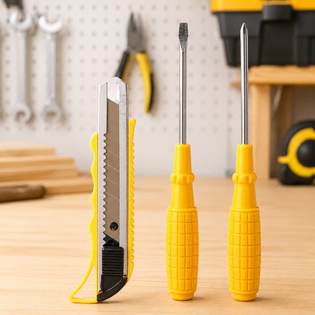 Kit de Ferramentas com Estilete Chave de Fenda e Chave Phillips Multiuso Western Profissional 3 Peças