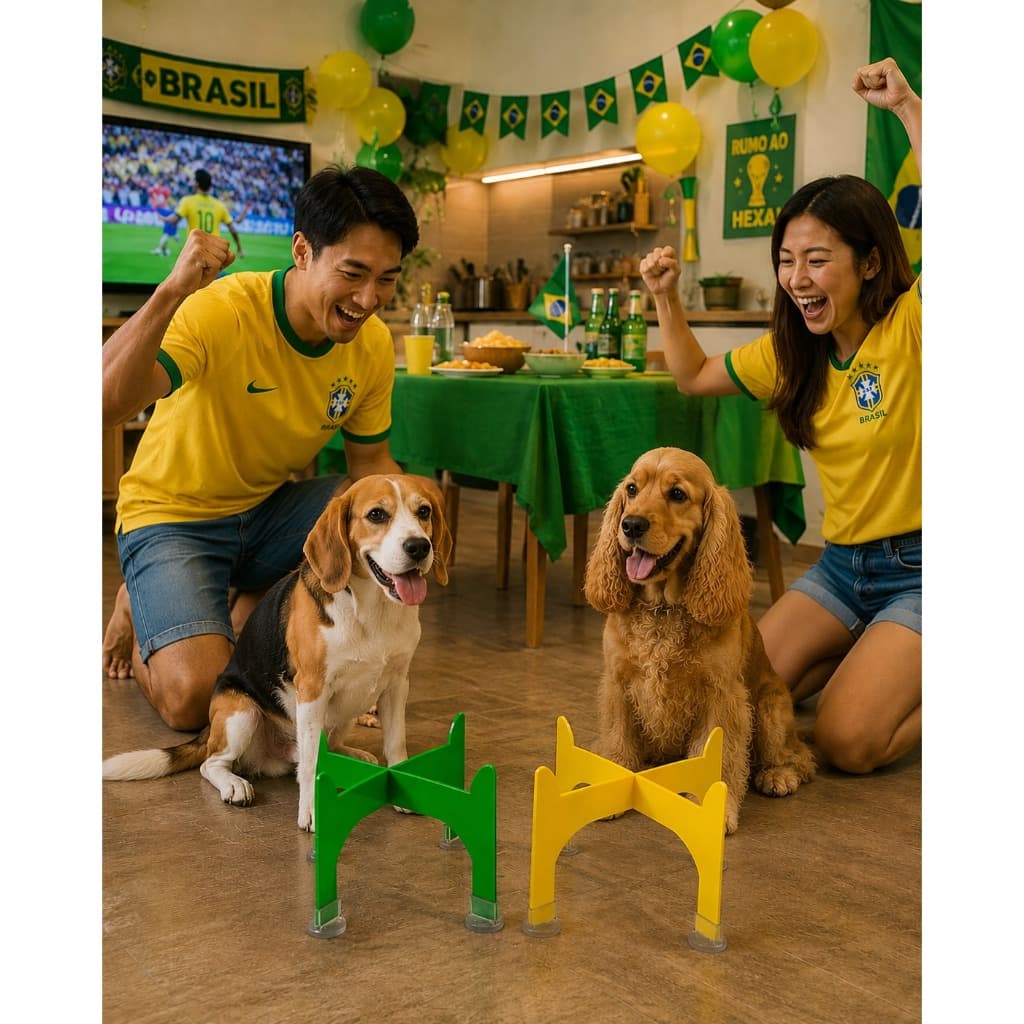 Suporte Elevado M para Comedouros e Bebedouros 750ml para Cães e Gatos - Melhora a postura
