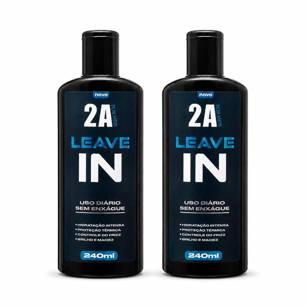 Kit 2 Finalizador Masculino 240ml Leave-In 2A For Men Cabelo e Barba Alinhados Na Rotina Para Barba
