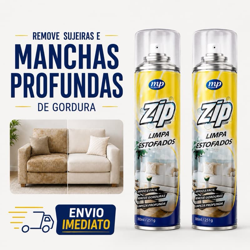 Kit 2 Unidades Limpa Estofados Spray Zip 300ml My Place Carro e Sofá