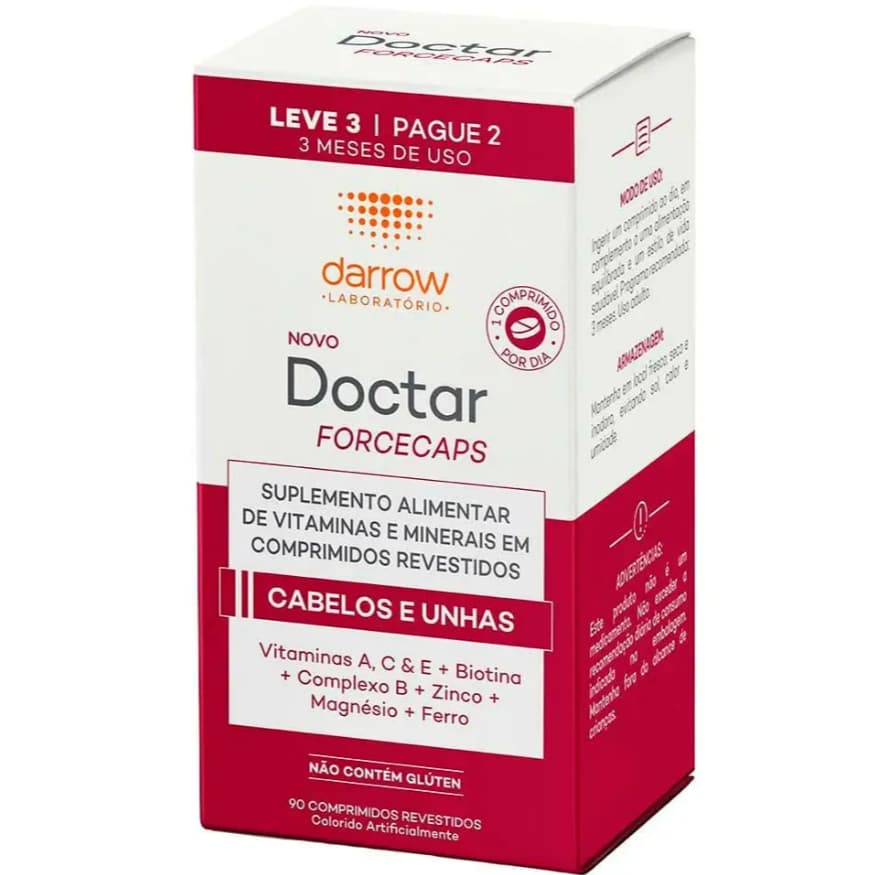 Doctar Forcecaps para Cabelos e Unhas com 90 Comprimidos