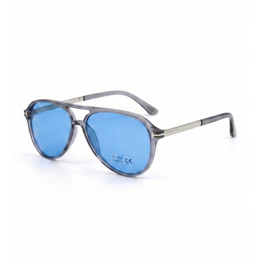 Óculos De Sol Feminino Masculino Aviador Retrô Ponte Dupla Proteção UV400 Hastes de Metal