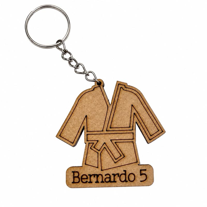 Chaveiro Kimono Personalizado MDF Judô Karatê Jiu Jitsu Lembrancinha