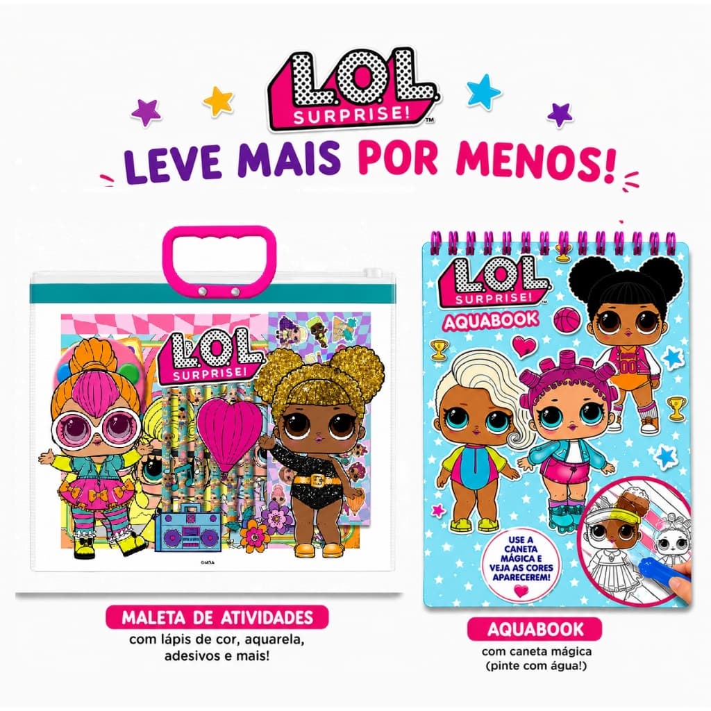 Livro de Desenho para colorir Aquabook LOL Surprise - Com Caneta Mágica